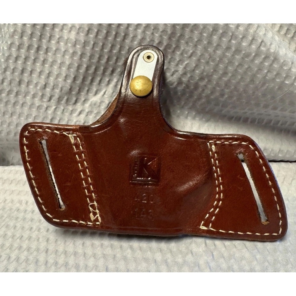 Triple‎ K 420 Secret Agent Holster RH 420-5 S&W 945 Brown Leather Snap